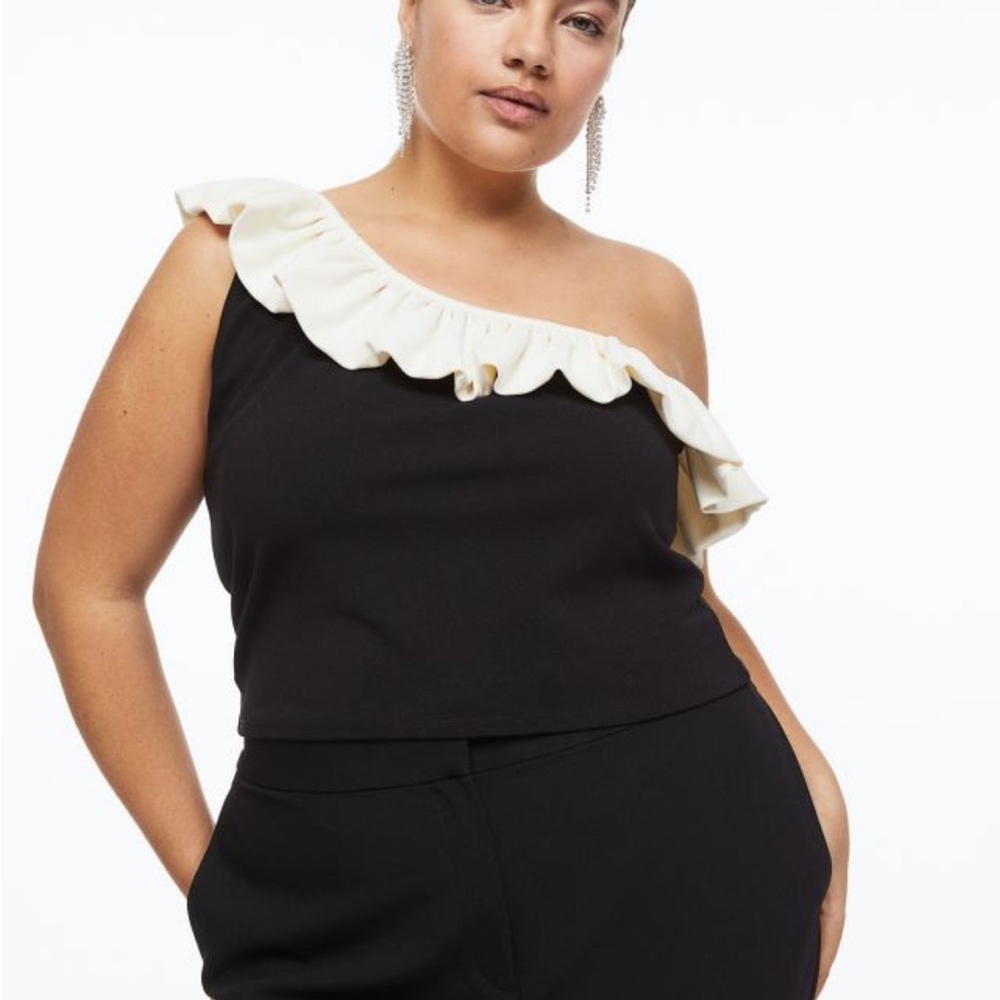 Plus Size One Shoulder Top - Picture 2 of 4